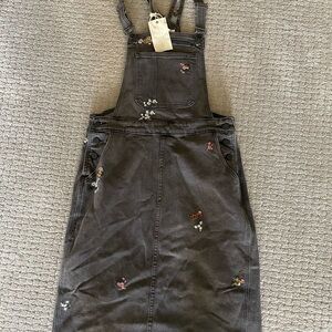 Tea n Rose Black Floral Overall Dress